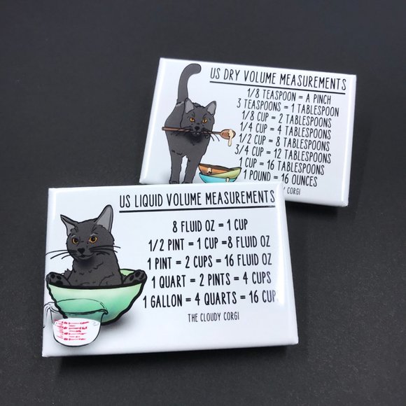 Black Cat Kitchen Baking Cooking Measuring Magnets - Picture 3 of 5